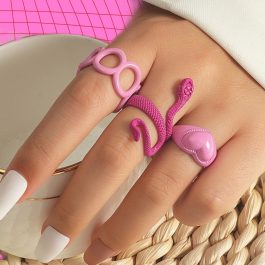 Pink snake ring set (3piece)